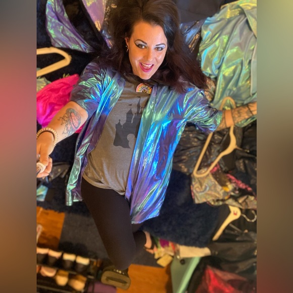 1 Etsy ThatElectricTouch Holographic Iridescent Kimonos Fit A Size L Female $135 - Picture 13 of 17